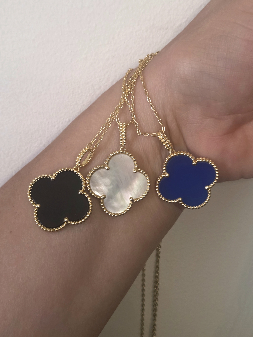 Luxury Clover Opal Necklace Designer Inspired  Jewelry 925 Silver Gold-Plated
